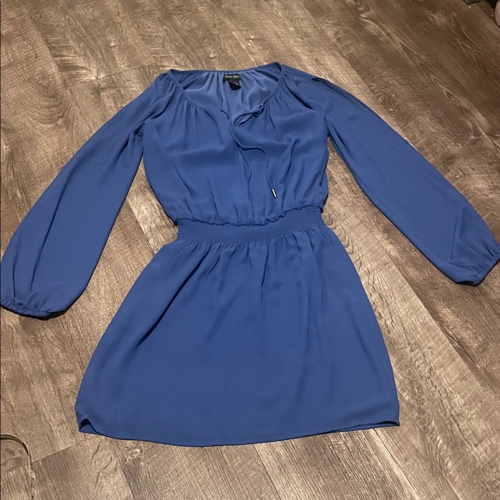 White House Black Market Blue Long Sleeve Dress